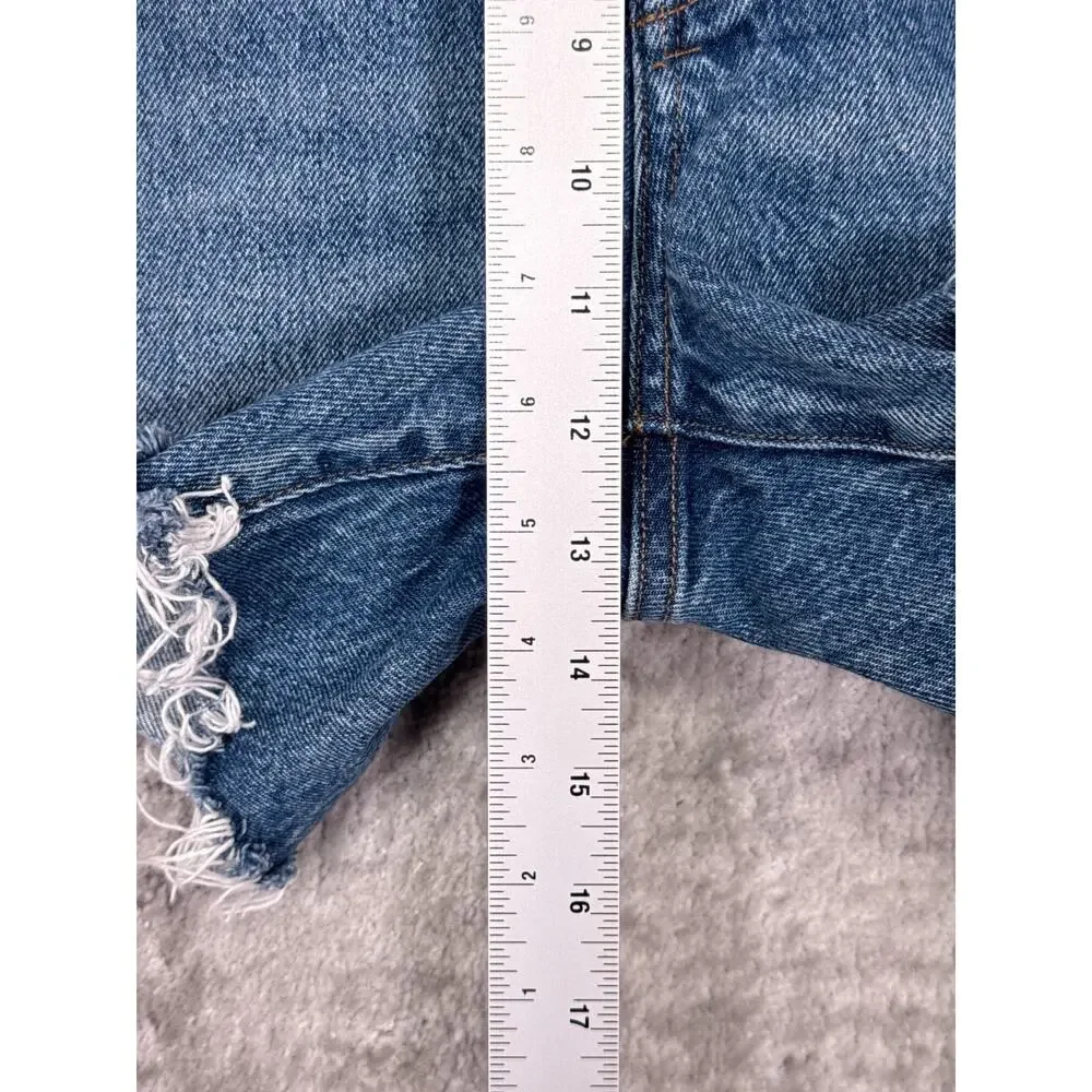 AGOLDE Parker Long Jean Shorts 32 Womens Cut Off Denim